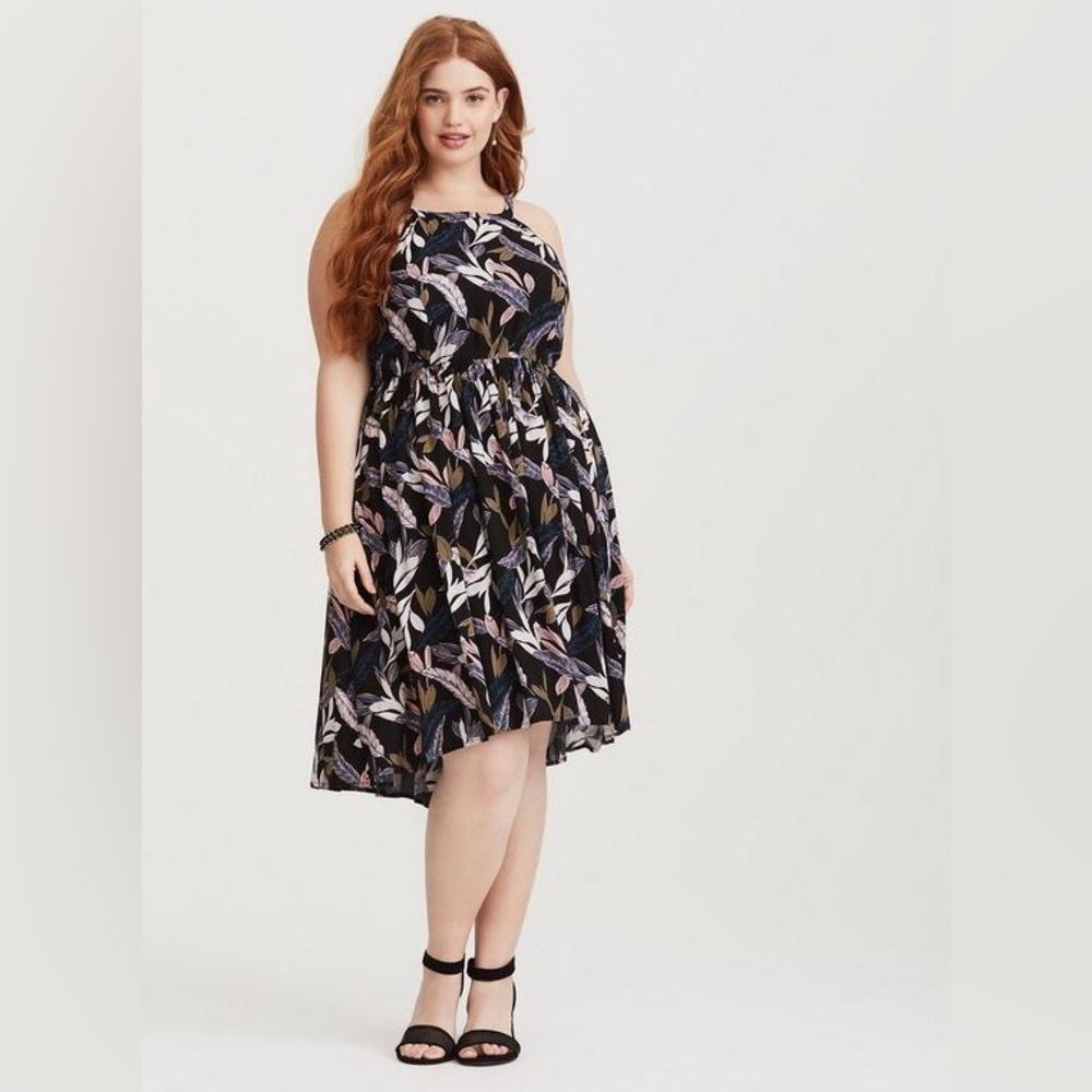 Torrid Midi Challis High Neck Dress size 00 or M/L